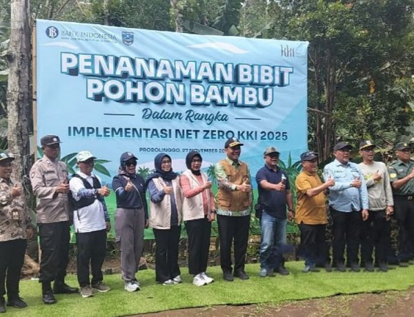 Perhutani Probolinggo, Pemkab Probolinggo, dan Perwakilan BI Malang Gelar Penanaman Pohon Bambu di Ranu Segaran